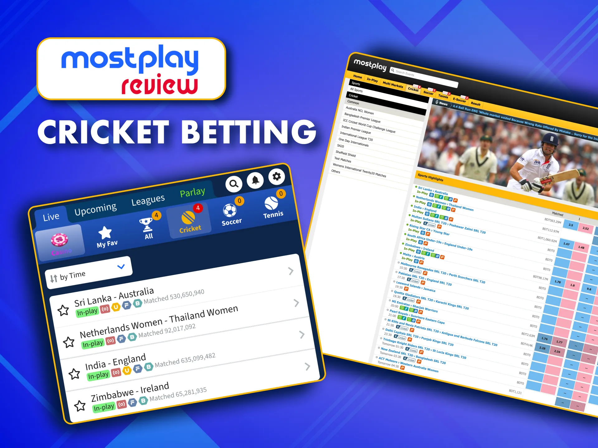 At MostPlay enjoy cricket betting with real-time odds and team performance info.